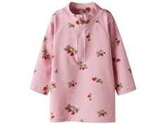 Lyserød UV-badebluse med jordbærprint og lynlås fra name It 13226592 fragrant lilac